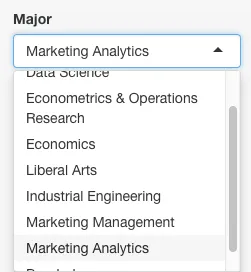 Dropdown menu