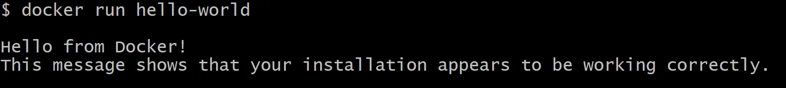 docker hello-world message
